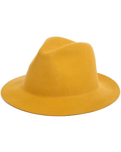 Justine Hats Mustard Yellow Fashionable Felt Fedora