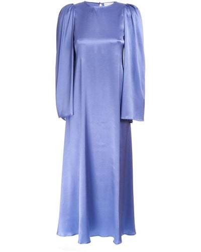 Sofia Tsereteli Silk Flare Dress - Blue