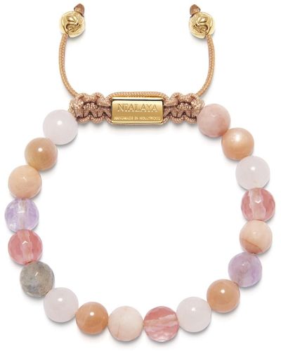Nialaya Beaded Bracelet With Cherry Quartz, Rose Quartz, Amethyst Lavender, And Pink Aventurine
