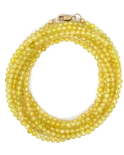 Shar Oke Yellow Cubic Zirconia Beaded Bracelet