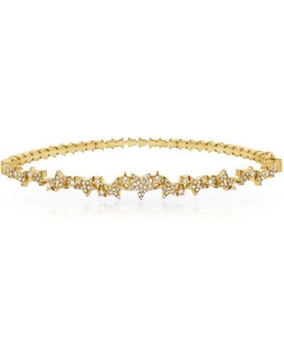 770 Fine Jewelry Diamond Cluster Star Bangle - Metallic