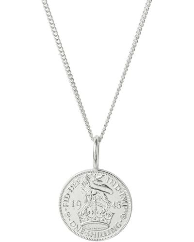 Katie Mullally British Shilling Coin Necklace In - Metallic