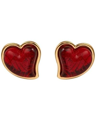 ELJAE Drew Heart Earrings - Red