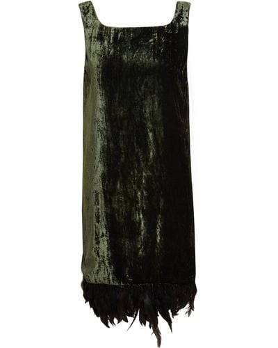 Sarvin Silk Velvet Dress - Black