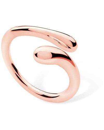 Lucy Quartermaine Open Drop Ring In Vermeil - Pink