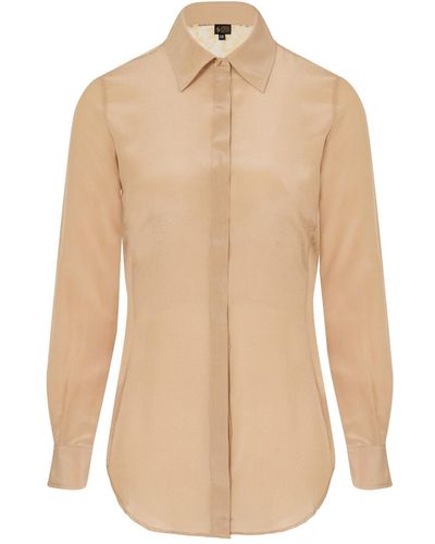 Sophie Cameron Davies Neutrals Fitted Silk Shirt - Natural