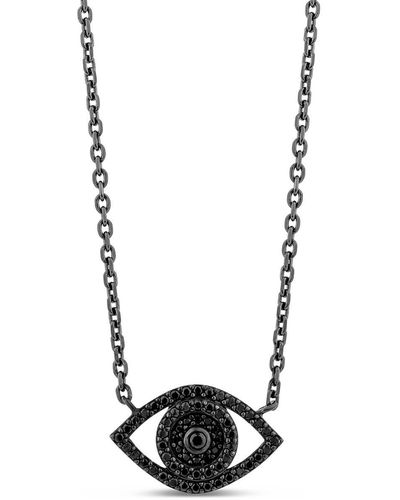 SALLY SKOUFIS Protection Necklace With Made Diamonds In Rhodium - White