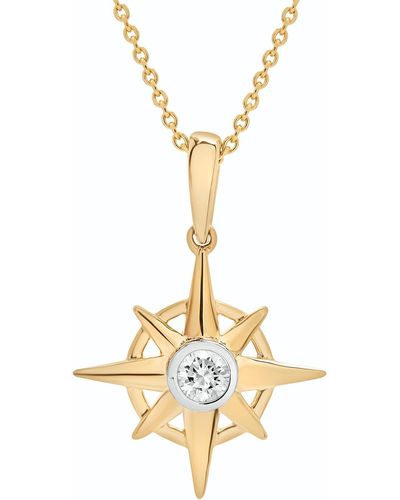 Miki & Jane Phoenix Compass Diamond Pendant - Metallic