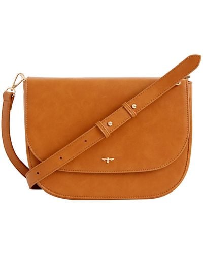Fable England Nina Messenger Handbag Vegan Leather - Brown