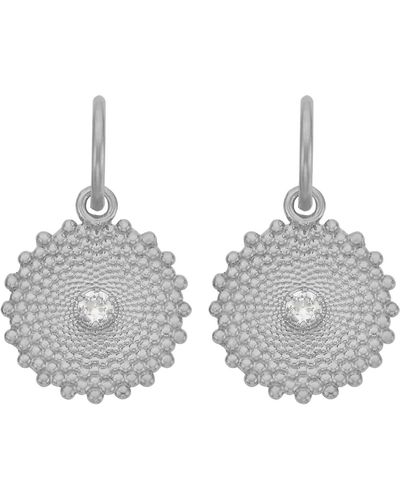 Zoe & Morgan Helios Earrings Silver White Zircon - Gray