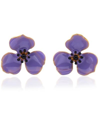 Milou Jewelry Light Purple Bloom Flower Earrings