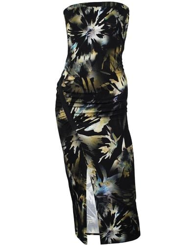 Me & Thee Flip Side Printed Bamboo Jersey Bandeau Dress - Multicolor