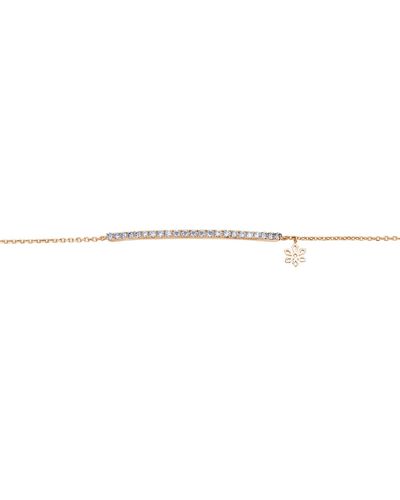 BLOOMTINE | Earth Angel HQ Illuminess 14k Rose-gold Diamond Bar Bracelet - White