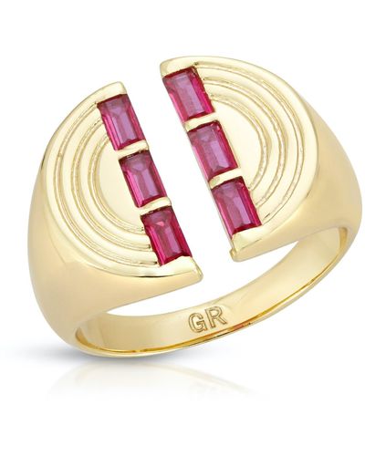 Glamrocks Jewelry The Edge Signet Ring - Metallic