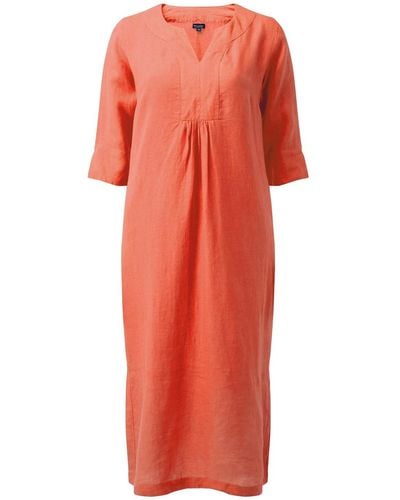 NoLoGo-chic Life Style Linen Maxi Dress Apricot - Red