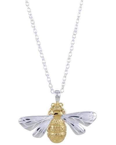 Reeves & Reeves Sterling Silver And Gold Plated Queen Bee Necklace - Metallic