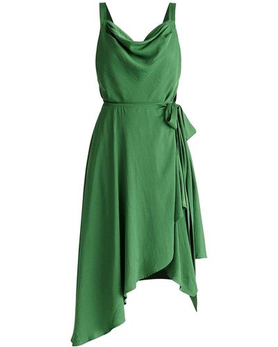 Paisie Cowl Neck Dress In - Green