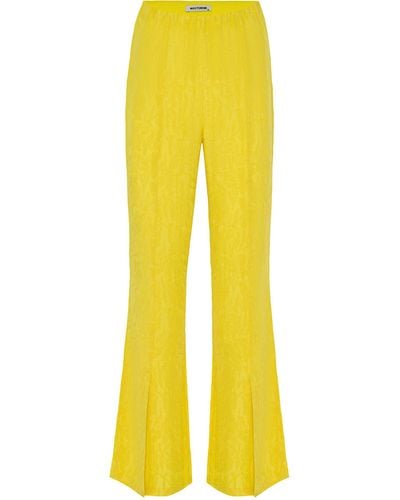 Nocturne Jacquard Flare Trousers - Yellow