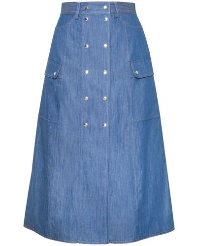 Diana Arno Saskia A-line Denim Skirt In - Blue