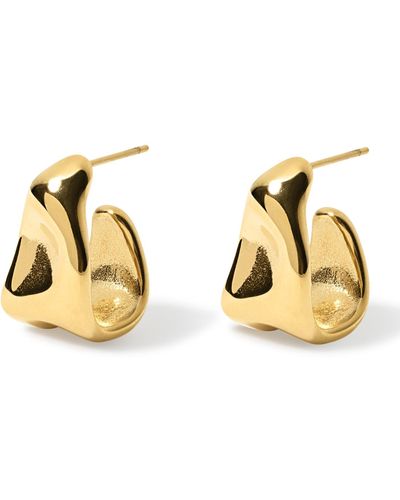 Olivia Le Jordana Curved Hoop Earrings - Metallic