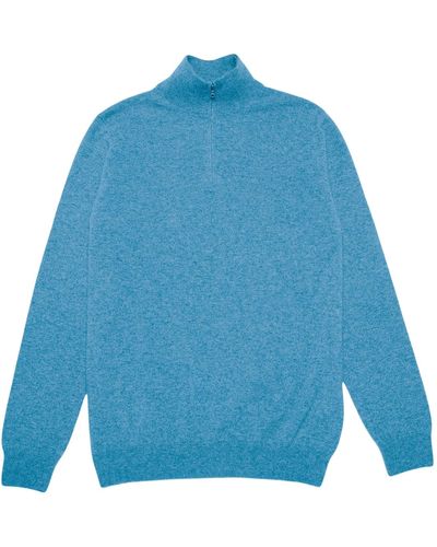 Loop Cashmere S Cashmere Half Zip Sweater In Marina - Blue