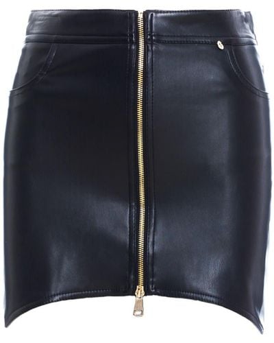 Nissa Faux-leather Mini Skirt - Blue