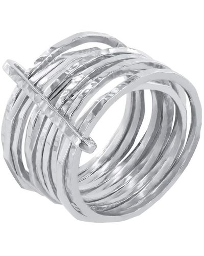 Wolf and Zephyr Multi Stack Ring Sterling - Metallic
