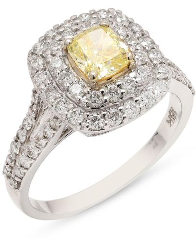 Artisan Gold Natural Yellow & Diamond Designer Cocktail Ring Jewelry - Metallic