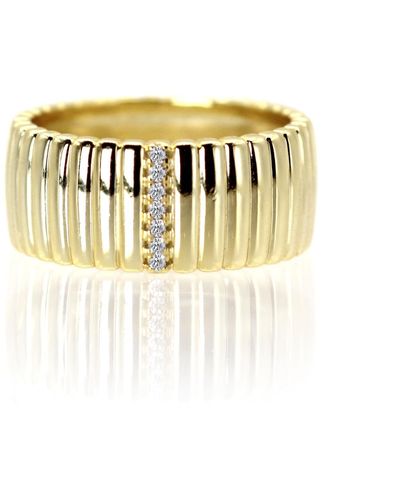 VicStoneNYC Fine Jewelry Natural Diamond Comfortable Bold Yellow Ring - Metallic