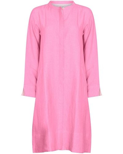 NoLoGo-chic Super Mix Coat Dress Linen Raspberry - Pink