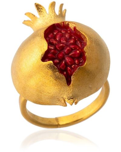 Milou Jewelry Pomegranate Adjustable Ring - Metallic