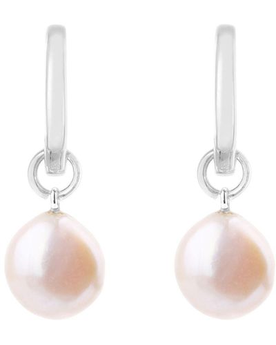 Zohreh V. Jewellery Baroque Pearl Hoop Earrings Sterling - White