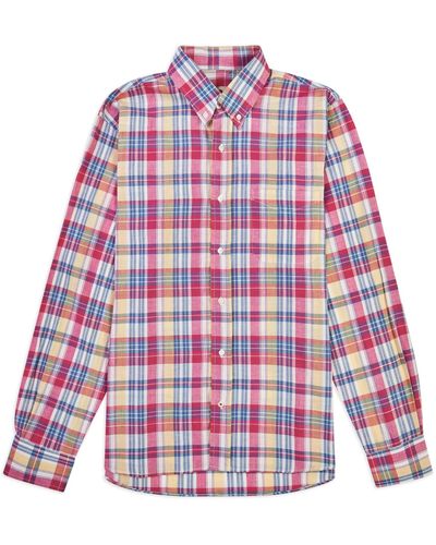 Burrows and Hare Madras Button Down Shirt - Multicolor