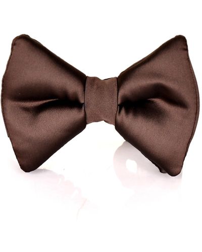 DAVID WEJ Silk Bow Tie - Brown