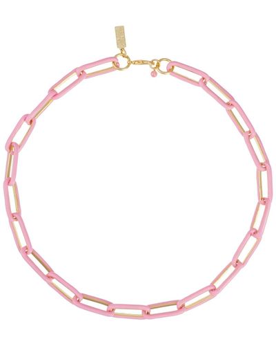 Talis Chains Enamel Chain Necklace - Pink