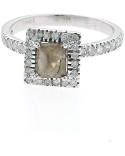 Artisan Natural Diamond Engagement Ring 18k White Gold