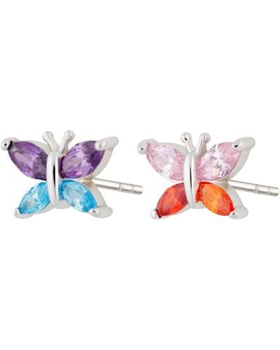 Scream Pretty Colour Pop Butterfly Stud Earrings - Pink