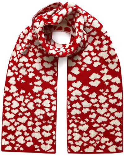 INGMARSON Hearts Wool & Cashmere Scarf - Red
