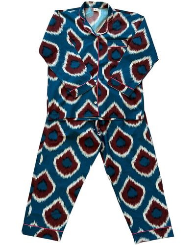 PUNICA Blue Ikat Print Pyjamas