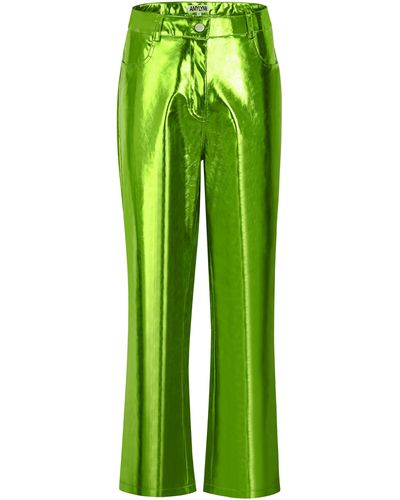 Amy Lynn Lupe Green Metallic Trousers