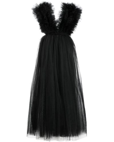 LIA ARAM Signature Tiered Tulle Gown - Black