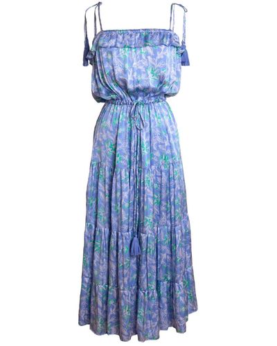 [et cetera] WOMAN Jolene Tie Shoulder Three Flounce Sundress - Blue