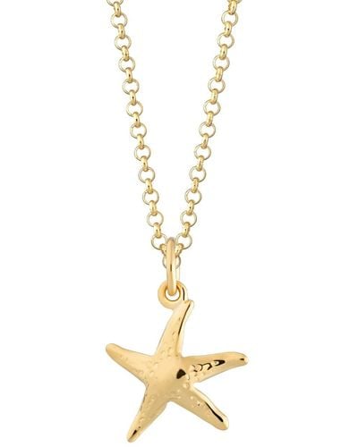 Lily Charmed Plated Starfish Necklace - Metallic