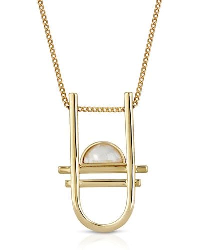 Glamrocks Jewelry Carlyle Pendant -mother Of Pearl - Metallic