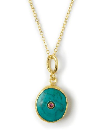 Ottoman Hands Amalfi Turquoise Pendant Necklace - Blue