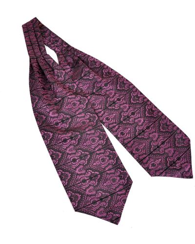 DAVID WEJ Self Tie Paisley Cravat – Purple