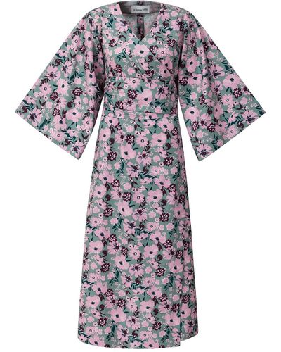 LA FEMME MIMI Blossoming Kimono Dress - Blue