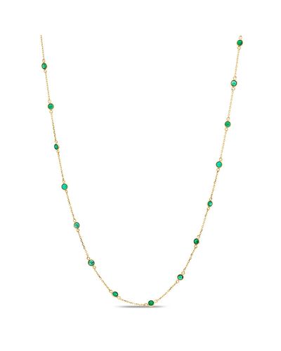 Trésor Emerald Fin Long Necklace In 18k Yellow Gold - Green
