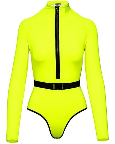 Noire Swimwear Surf-up Neon Yellow Swimsuit