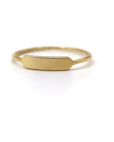 VicStoneNYC Fine Jewelry Yellow Bar Ring By Handmade - Metallic